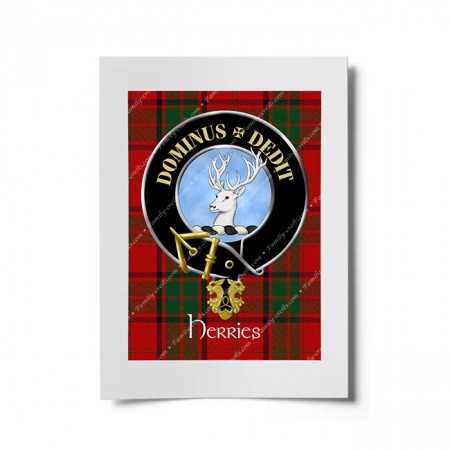 Herries Scottish Clan Crest Ready to Frame Print