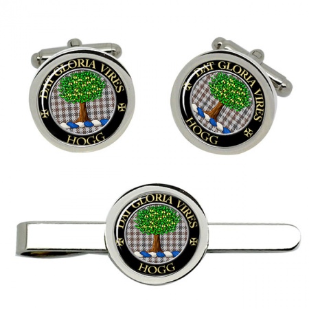 Hogg Scottish Clan Crest Cufflink and Tie Clip Set