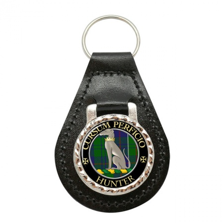 Hunter Scottish Clan Crest Leather Key Fob