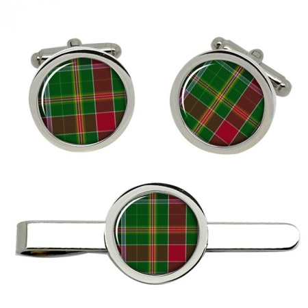 Hunter Scottish Tartan Cufflinks and Tie Clip Set