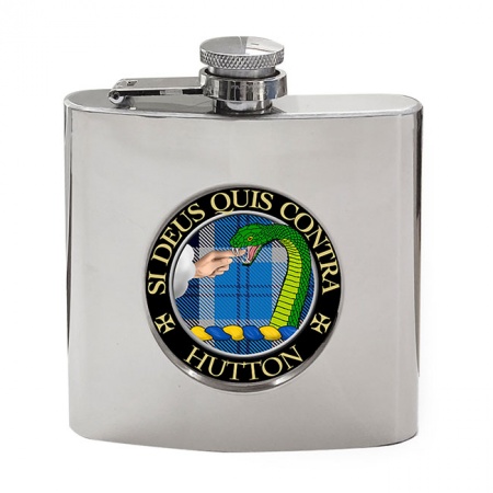 Hutton Scottish Clan Crest Hip Flask