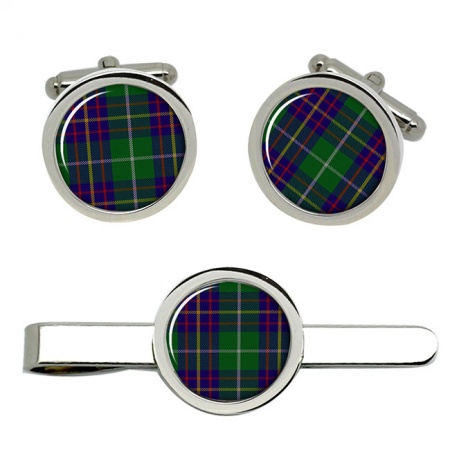 Inglis Scottish Tartan Cufflinks and Tie Clip Set