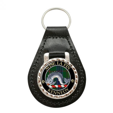 Kennedy Scottish Clan Crest Leather Key Fob