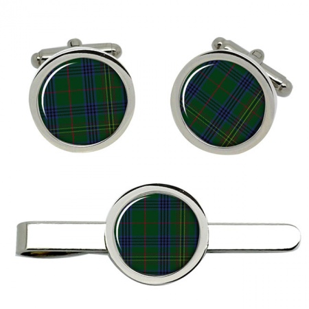 Kennedy Scottish Tartan Cufflinks and Tie Clip Set