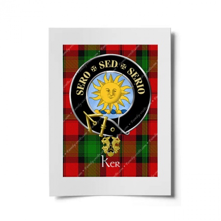 Ker Scottish Clan Crest Ready to Frame Print