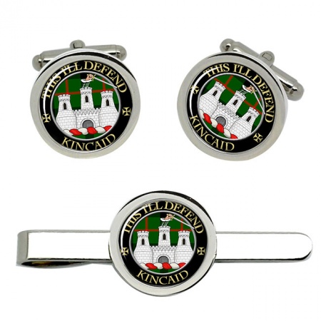 Kincaid Scottish Clan Crest Cufflink and Tie Clip Set