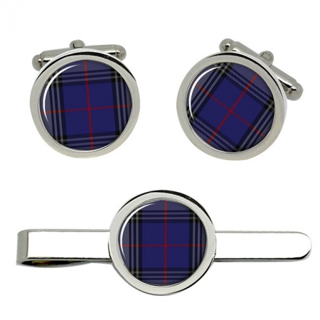 Kinnaird Scottish Tartan Cufflinks and Tie Clip Set