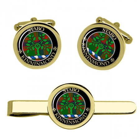 Kinninmond Scottish Clan Crest Cufflink and Tie Clip Set