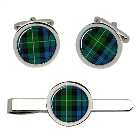 Lamont Scottish Tartan Cufflinks and Tie Clip Set