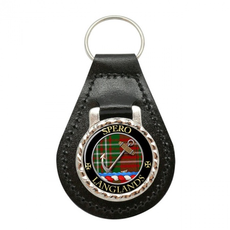 Langlands Scottish Clan Crest Leather Key Fob