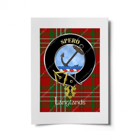 Langlands Scottish Clan Crest Ready to Frame Print