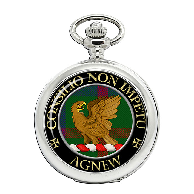 Agnew Scottish Clan Crest Pocket Watch