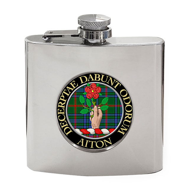 Aiton Scottish Clan Crest Hip Flask