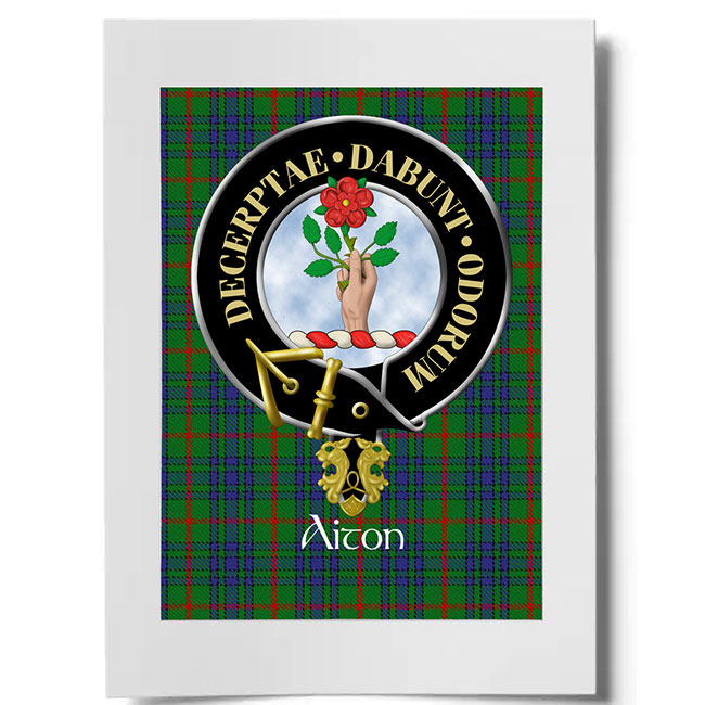Aiton Scottish Clan Crest Ready to Frame Print