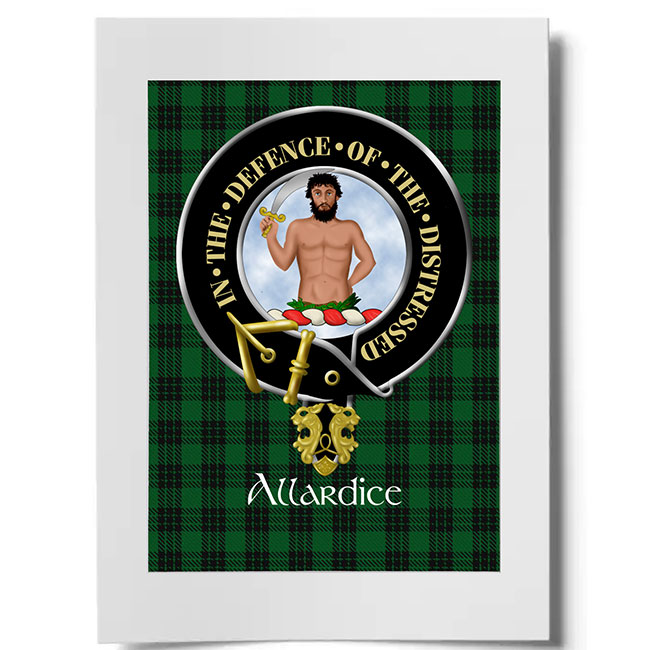 Allardice Scottish Clan Crest Ready to Frame Print