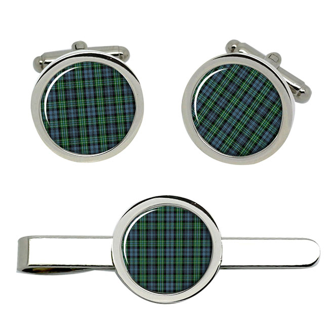 Arbuthnott Scottish Tartan Cufflinks and Tie Clip Set