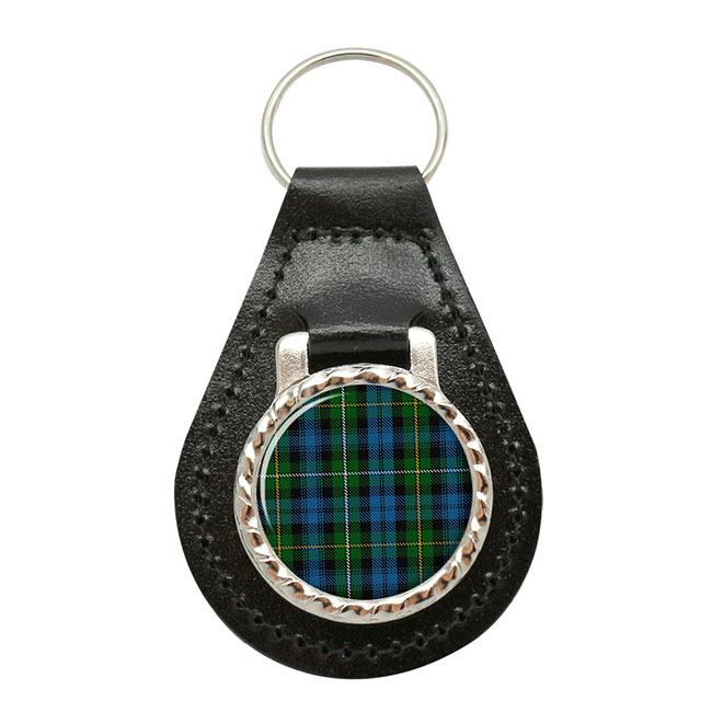 Campbell of Argyll Scottish Tartan Leather Key Fob