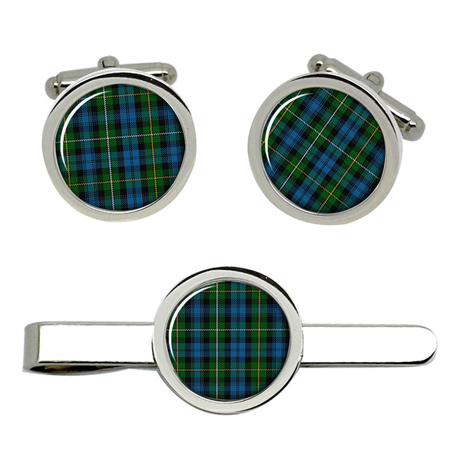 Campbell of Argyll Scottish Tartan Cufflinks and Tie Clip Set