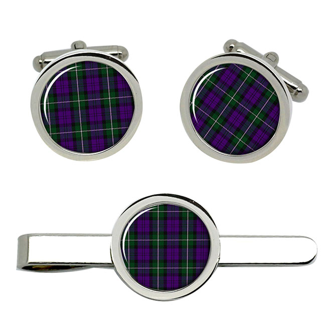 Baillie Scottish Tartan Cufflinks and Tie Clip Set