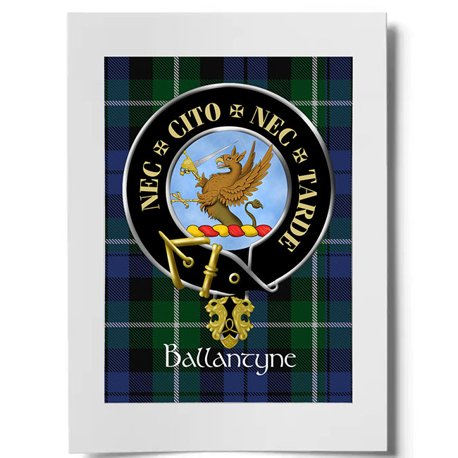 Ballantyne Scottish Clan Crest Ready to Frame Print Family Crests