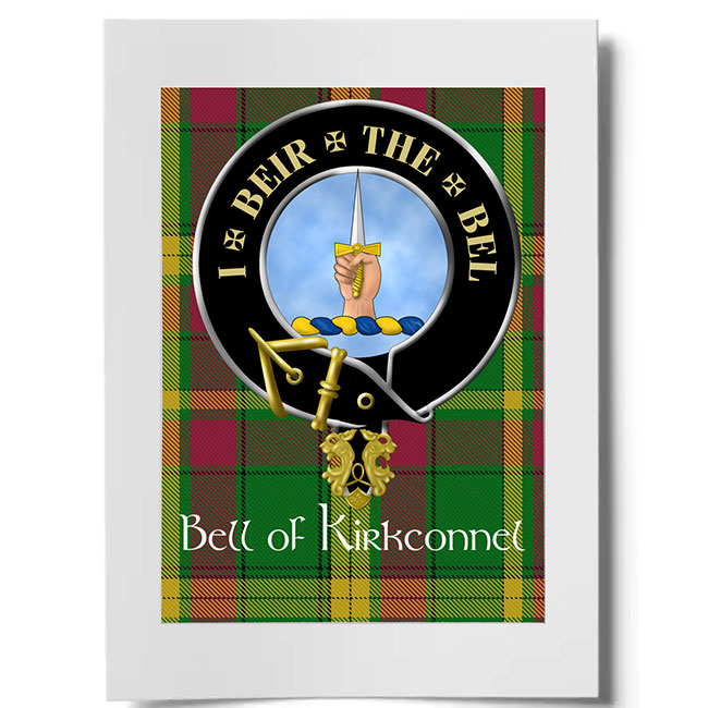 Bell of Kirkconnel Scottish Clan Crest Ready to Frame Print