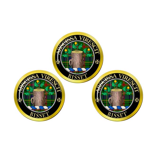 Bisset Scottish Clan Crest Golf Ball Markers