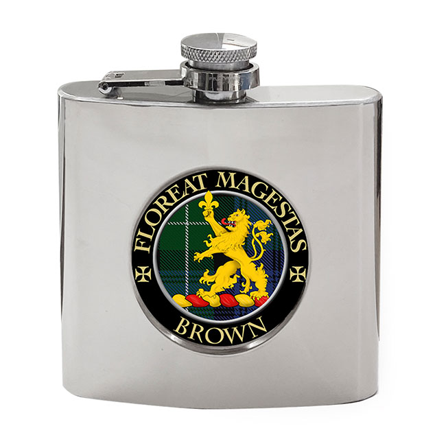 Brown Scottish Clan Crest Hip Flask