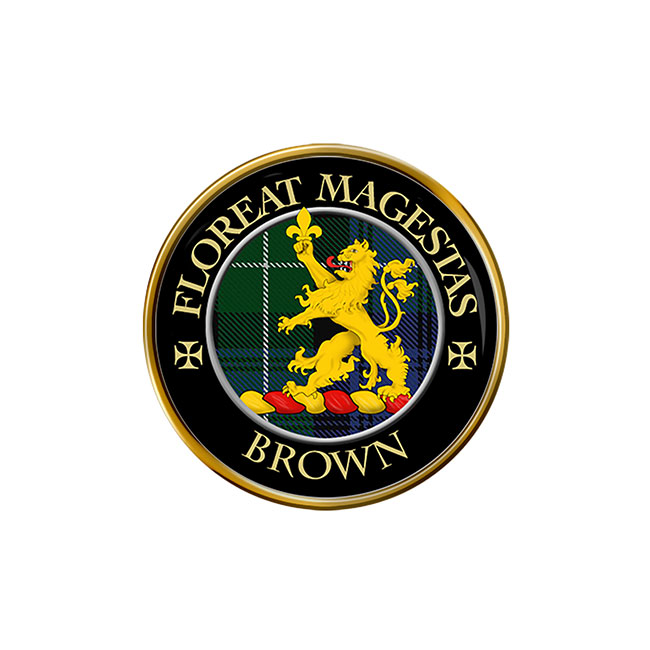 Brown Scottish Clan Crest Pin Badge
