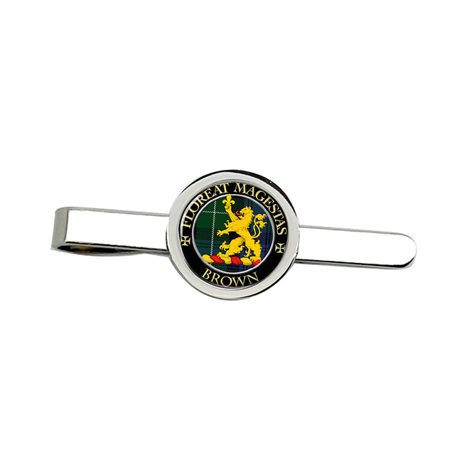 Brown Scottish Clan Crest Tie Clip