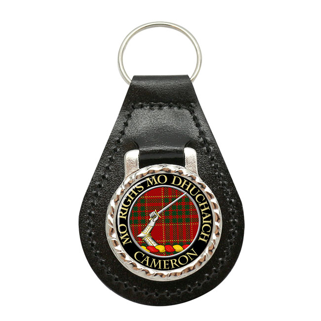 Cameron Ancient Scottish Clan Crest Leather Key Fob