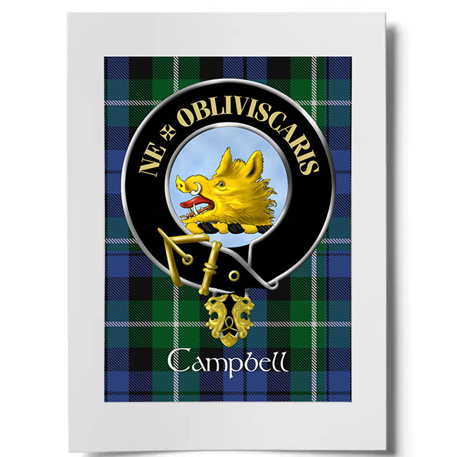 Campbell of Argyll Scottish Clan Crest Ready to Frame Print