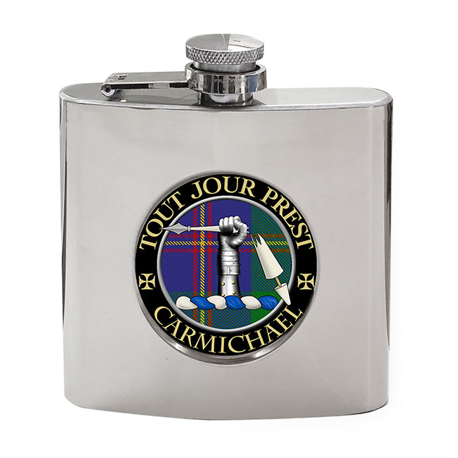 Carmichael Scottish Clan Crest Hip Flask