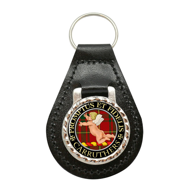 Carruthers Scottish Clan Crest Leather Key Fob