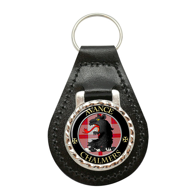 Chalmers Scottish Clan Crest Leather Key Fob