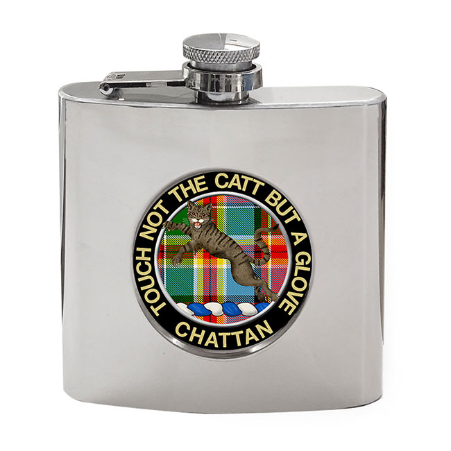 Chattan Scottish Clan Crest Hip Flask