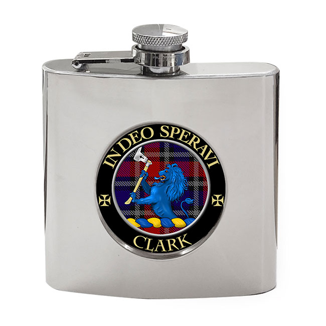 Clark (lion crest) Scottish Clan Crest Hip Flask