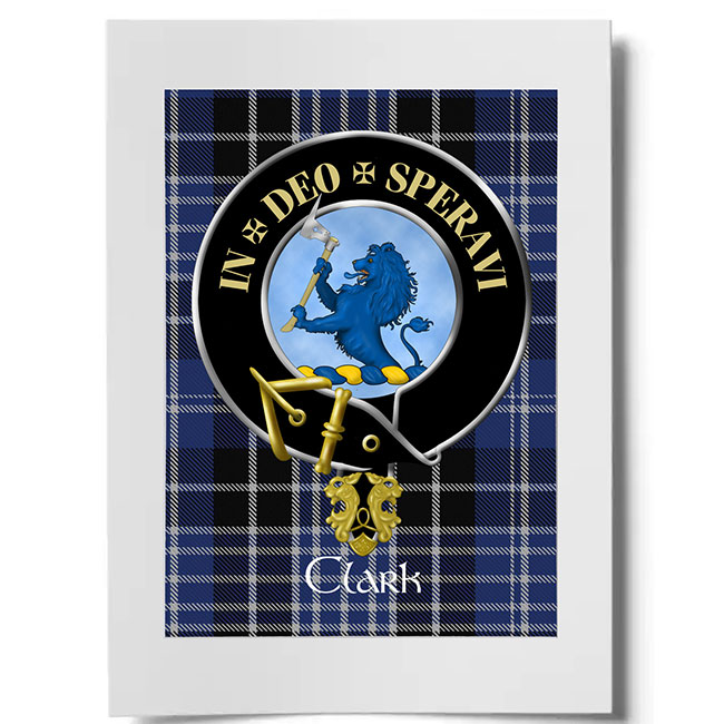 Clark (lion crest) Scottish Clan Crest Ready to Frame Print