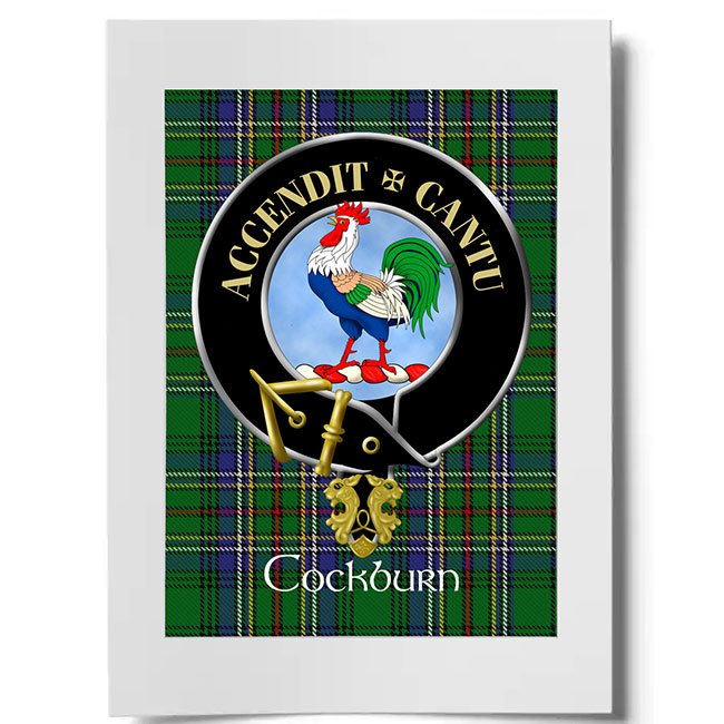 Cockburn Scottish Clan Crest Ready to Frame Print