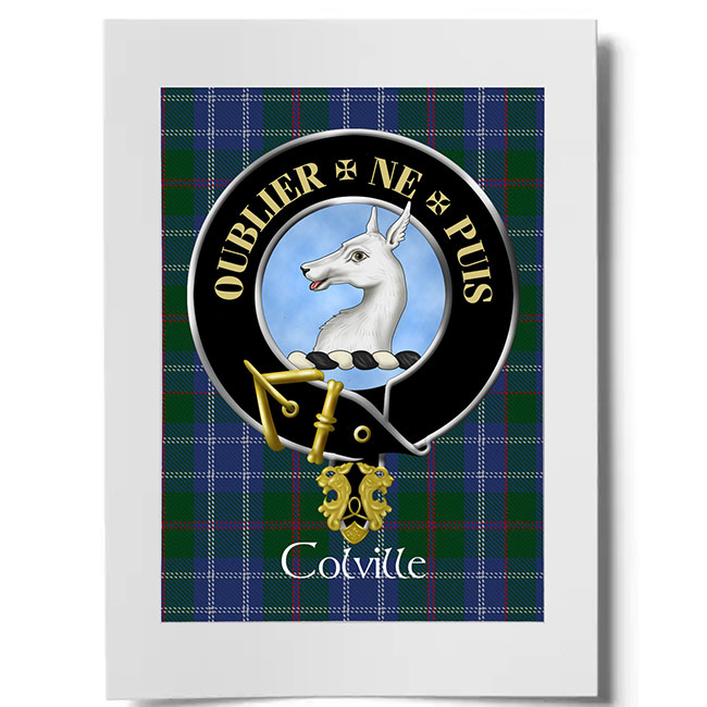 Colville Scottish Clan Crest Ready to Frame Print