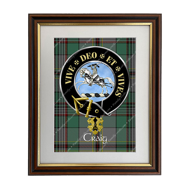 Craig (Latin Motto Scottish Clan Crest Framed Print