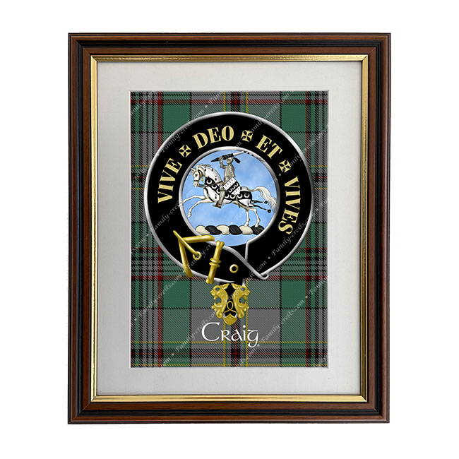 Craig (Latin Motto Scottish Clan Crest Framed Print