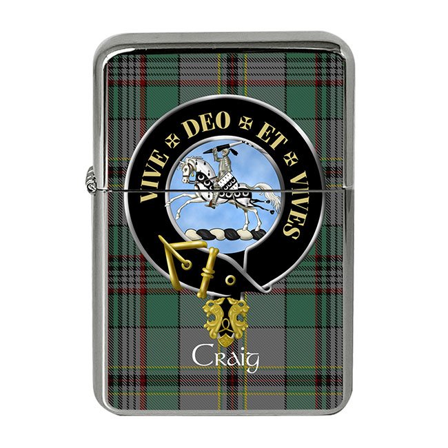 Craig (Latin Motto) Scottish Clan Crest Flip Top Lighter