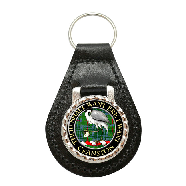 Cranston Scottish Clan Crest Leather Key Fob