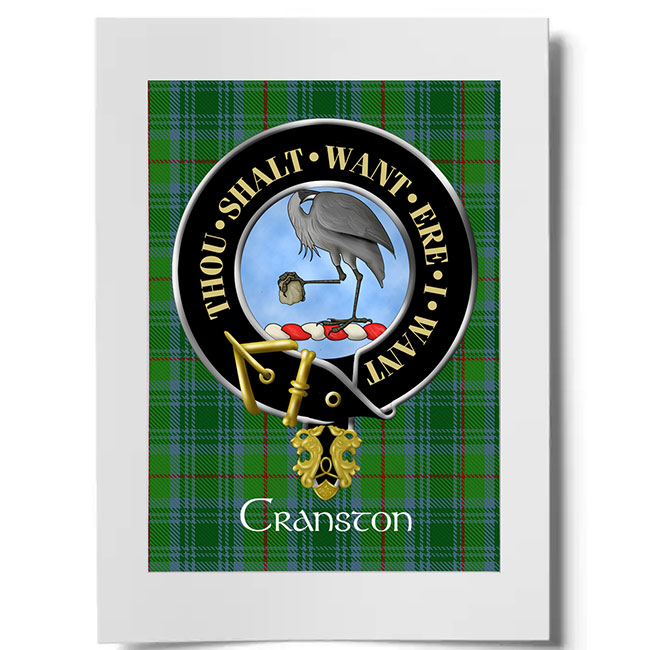 Cranston Scottish Clan Crest Ready to Frame Print