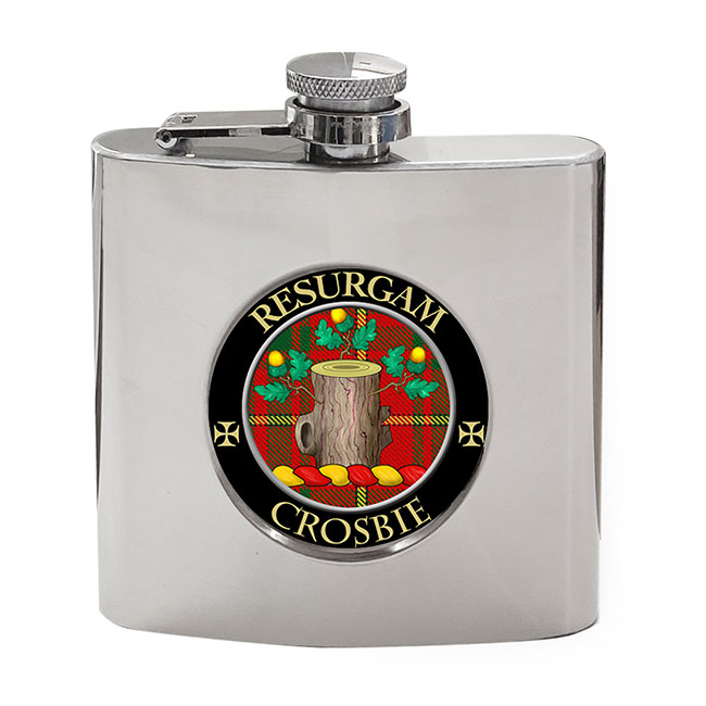 Crosbie Scottish Clan Crest Hip Flask