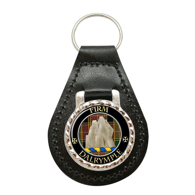 Dalrymple Scottish Clan Crest Leather Key Fob