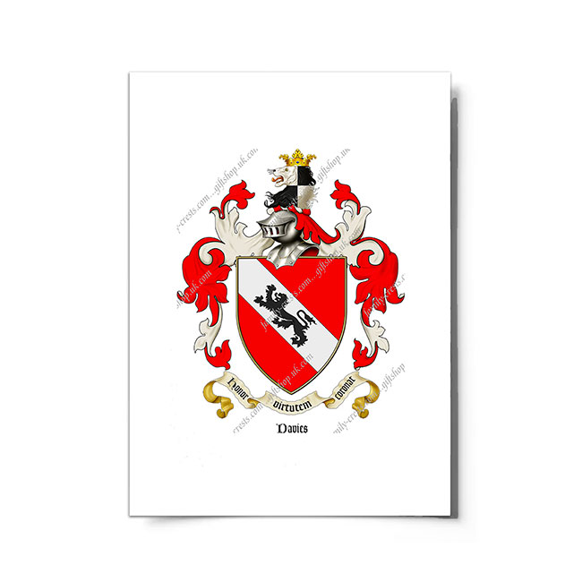 Davies (Wales) Coat of Arms Print