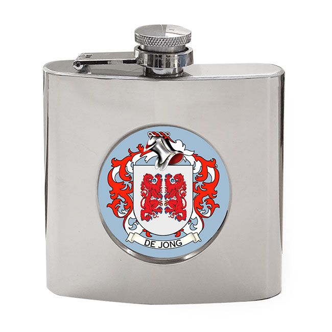 de Jong (Netherlands) Coat of Arms Hip Flask