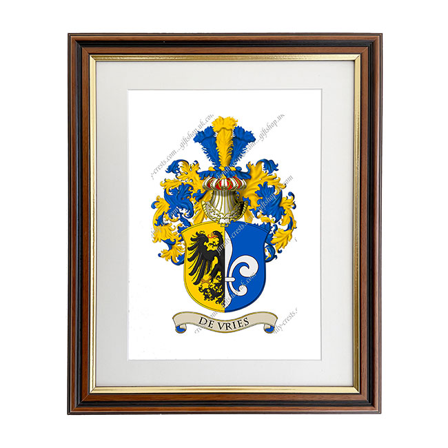 de Vries (Netherlands) Coat of Arms Framed Print