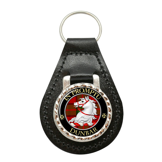 Dunbar Scottish Clan Crest Leather Key Fob